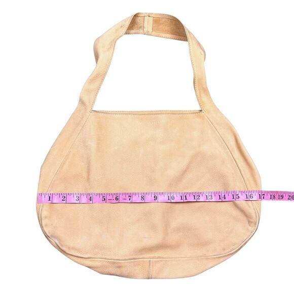 Ceri Hoover Suede Leather Tan Brown Boho Hobo Shoulder Bag Purse Tote Slouchy - Picture 11 of 12